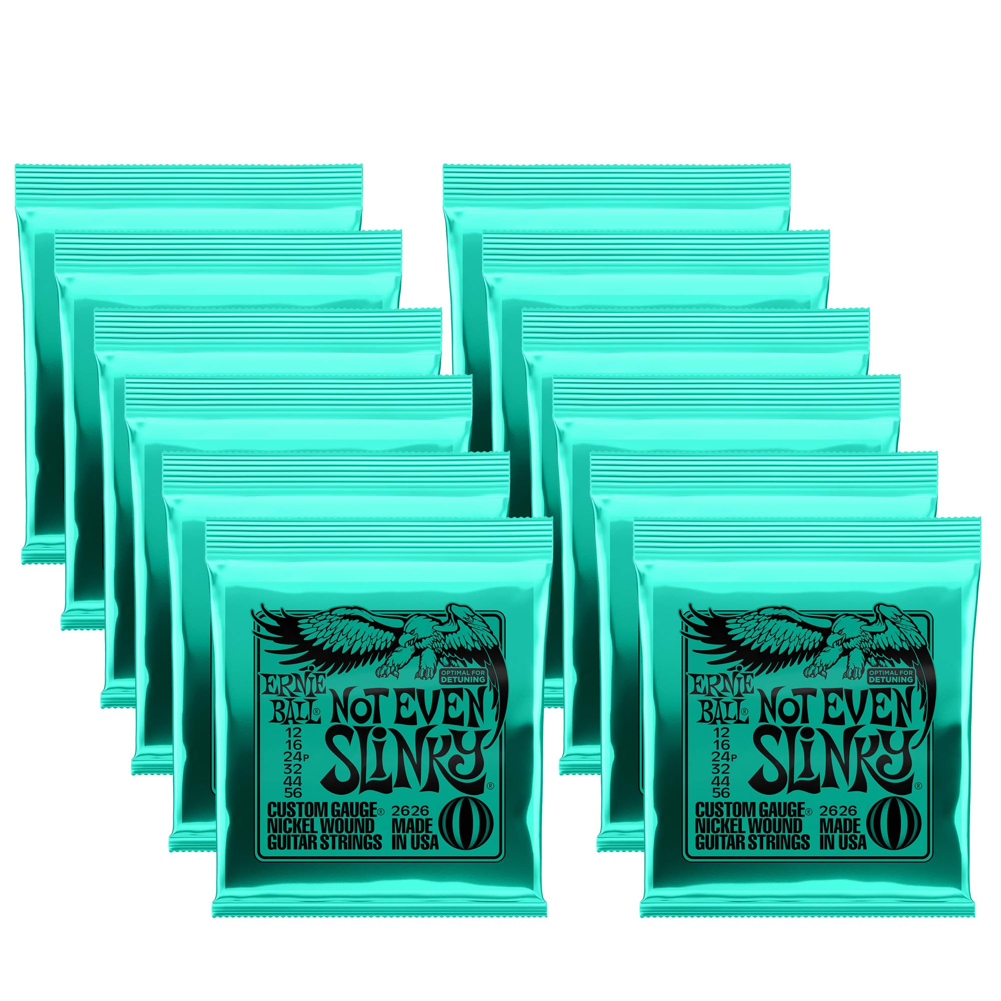 Ernie Ball P02626 Not Even Slinky Electric Guitar Strings - 12-56 Gauges (Pack of 12) | Perfect for Heavy Riffs & Drop Tunings