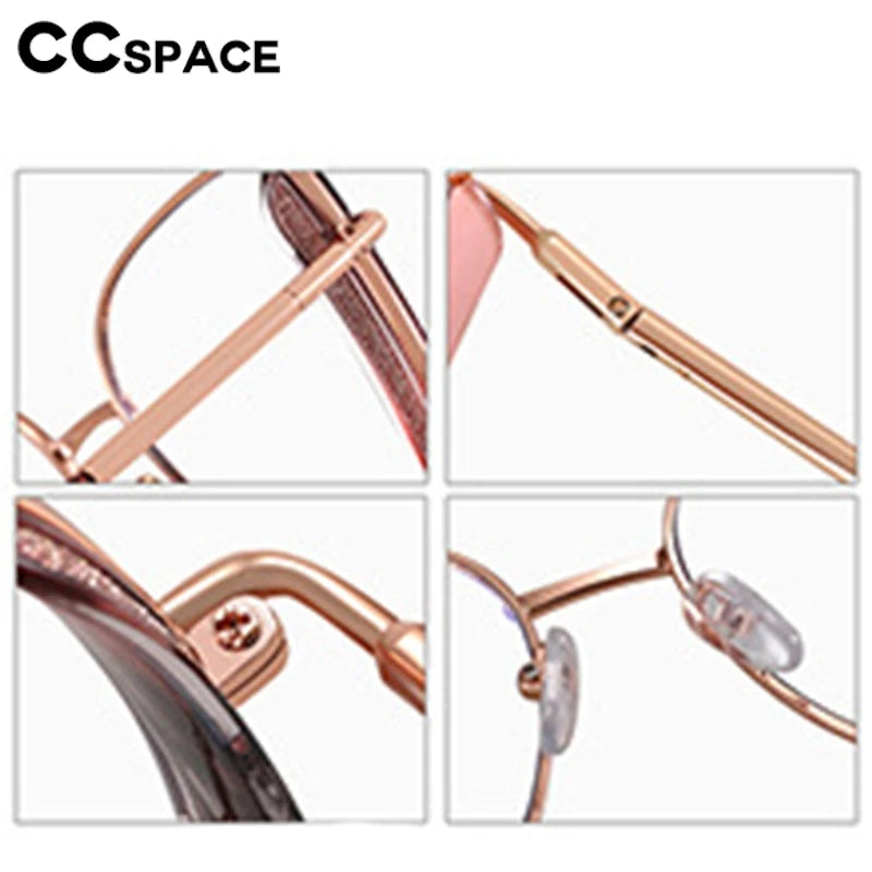 CCspace Women's Full Rim Square TR90 Titanium Eyeglasses - Lightweight & Durable Frame for Work, Reading & Daily Use (Model 300377)