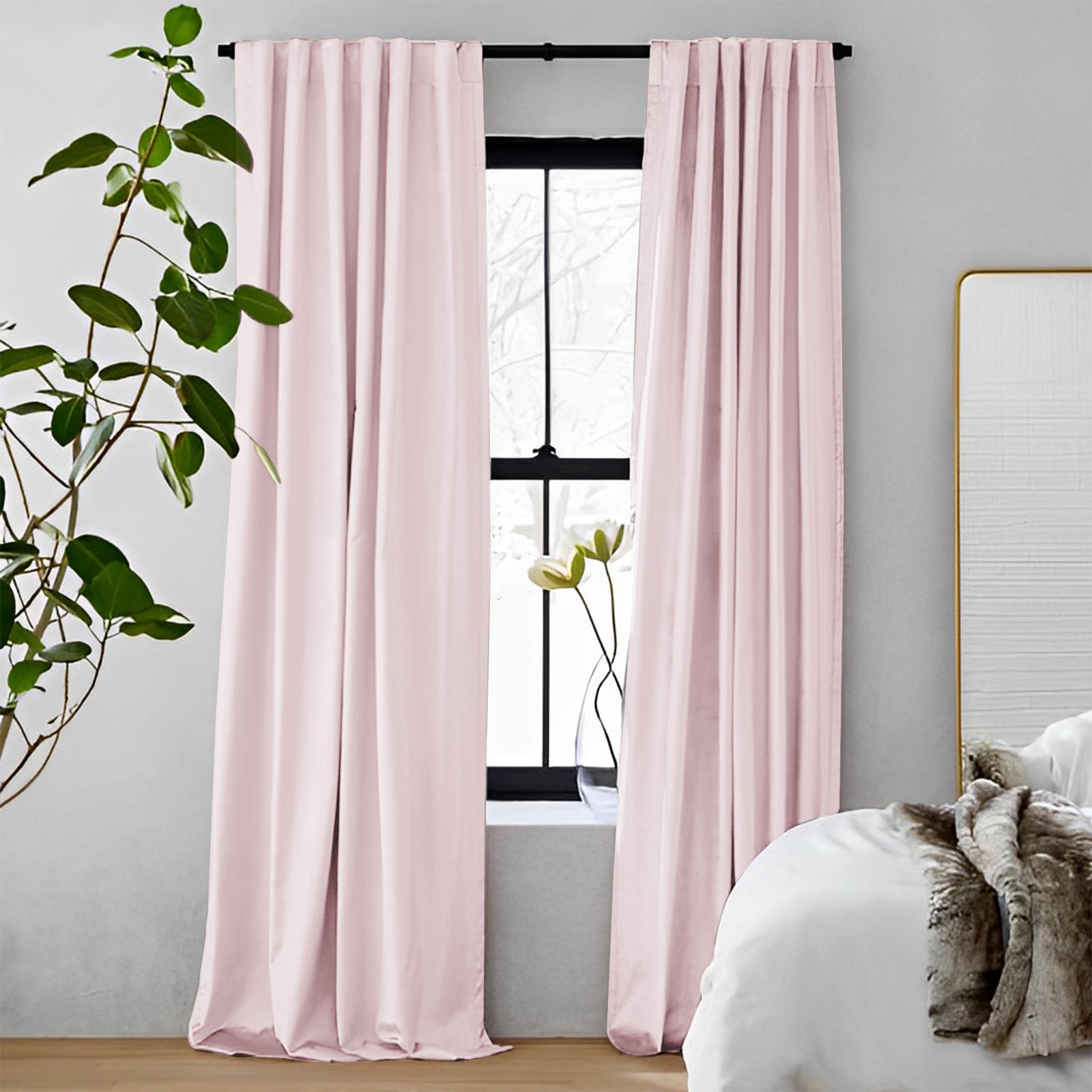 Luxury Navy Blue Velvet Blackout Curtains - Heavyweight Thermal Insulated Drapes with Soft Top Back Tab for Bedroom & Living Room | Noise Reducing & Light Blocking Window Treatments