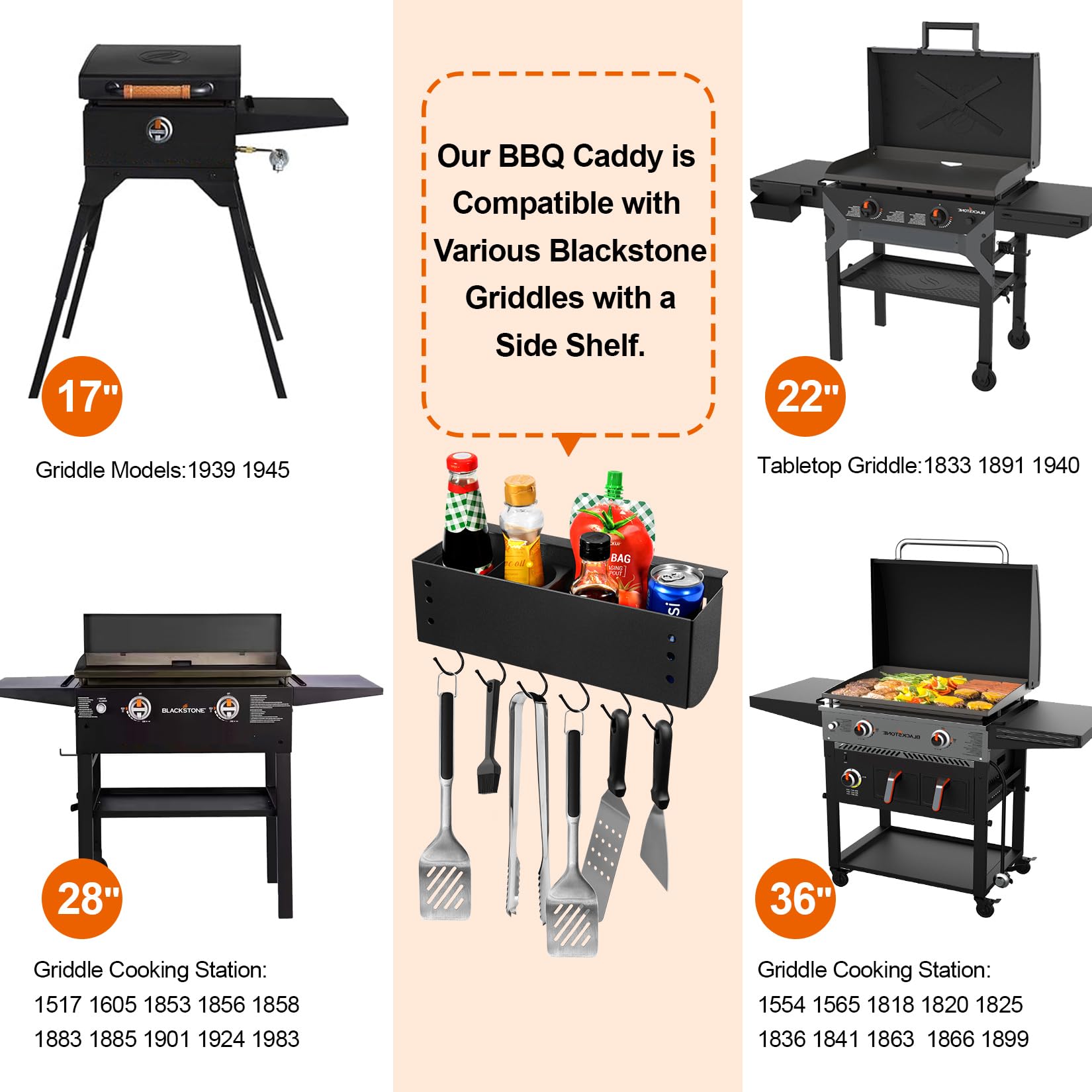 Upgraded GasSaf Griddle Caddy - Heavy Duty BBQ Grill Accessories for Blackstone 28