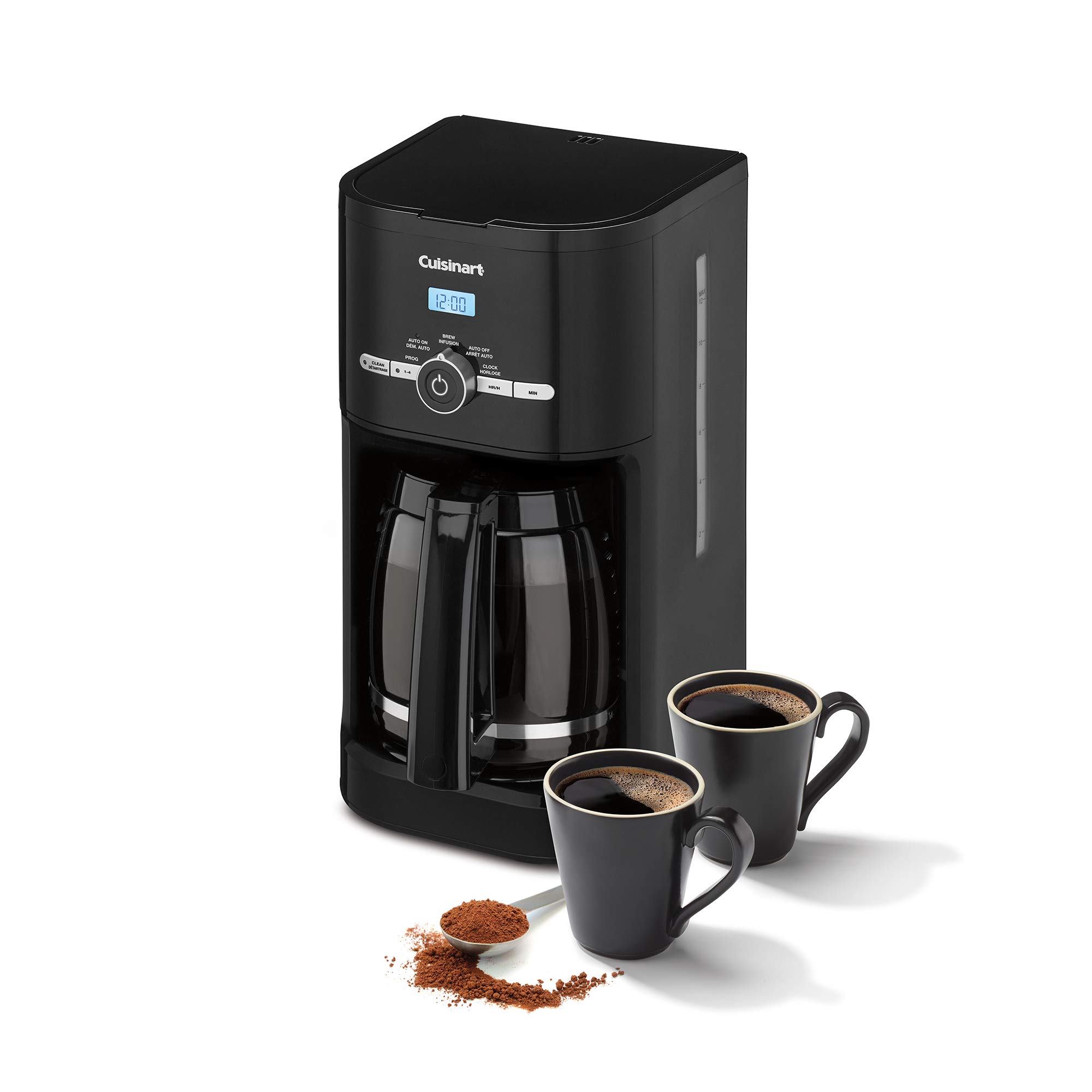 12 Cup Programmable Coffee Maker with Permanent Filter - Fast Brewing, Auto Shutoff, Black - Perfect for Home, Office & Dorm Use