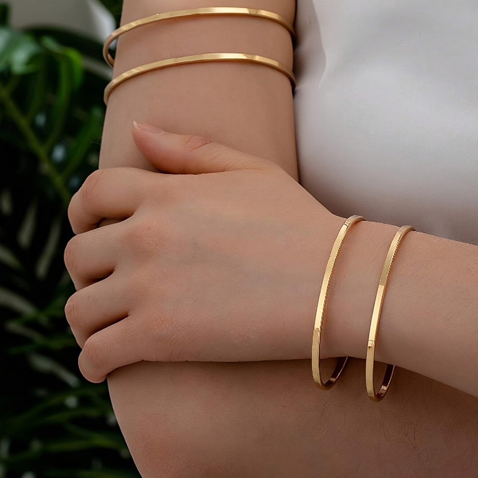 Gold Arm Cuff Bracelet for Women - Chunky Statement Bangle Arm Jewelry - Perfect for Summer Dresses, Boho Outfits & Festival Accessories