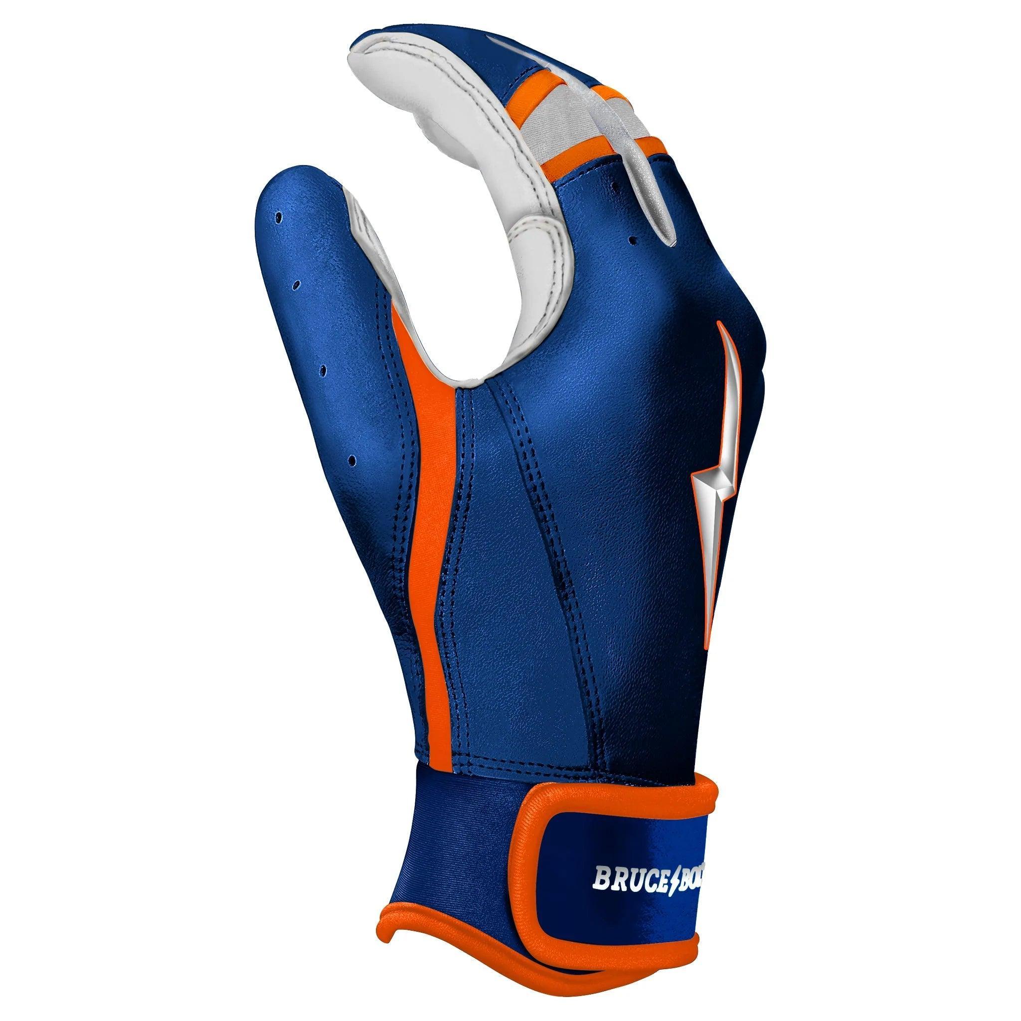 Bruce Bolt PREMIUM PRO NIMMO Short Cuff Batting Gloves for Baseball & Softball - Breathable & Durable Grip - Blue - Perfect for Training, Games & Outdoor Sports