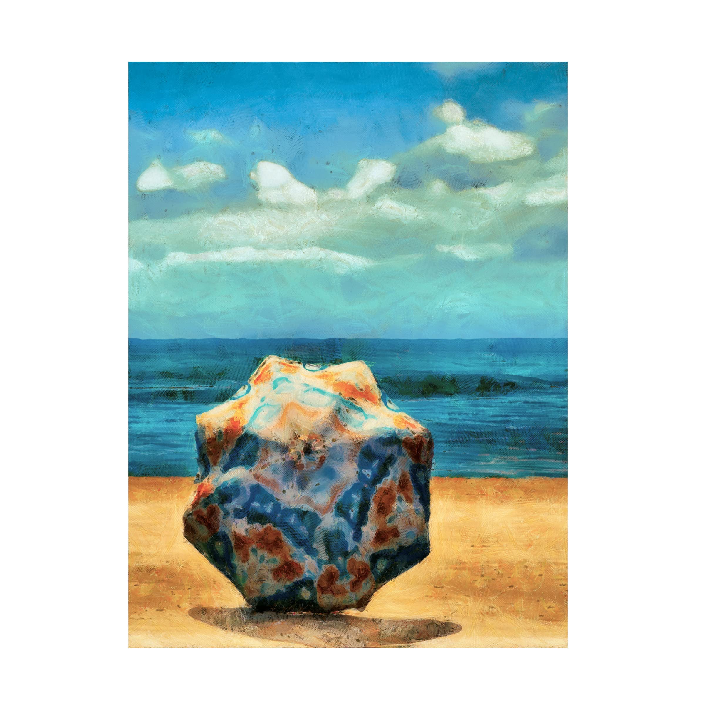 Alonzo Saunders 'Beach Umbrella III' Canvas Wall Art Print - Coastal Decor for Living Room, Bedroom & Beach House