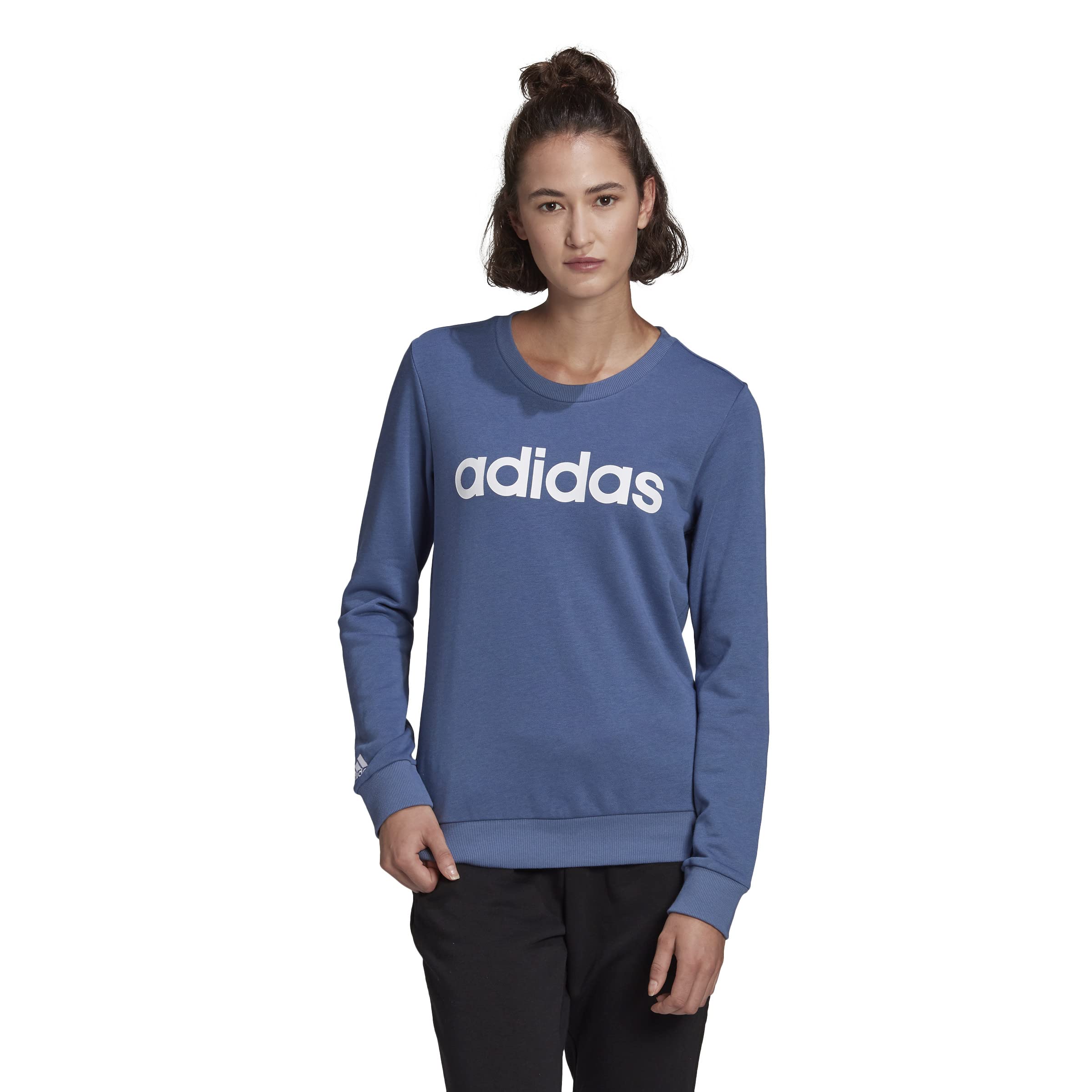 adidas Women's Essentials Logo Sweatshirt | Casual Pullover Hoodie for Women | Perfect for Gym, Running & Everyday Wear