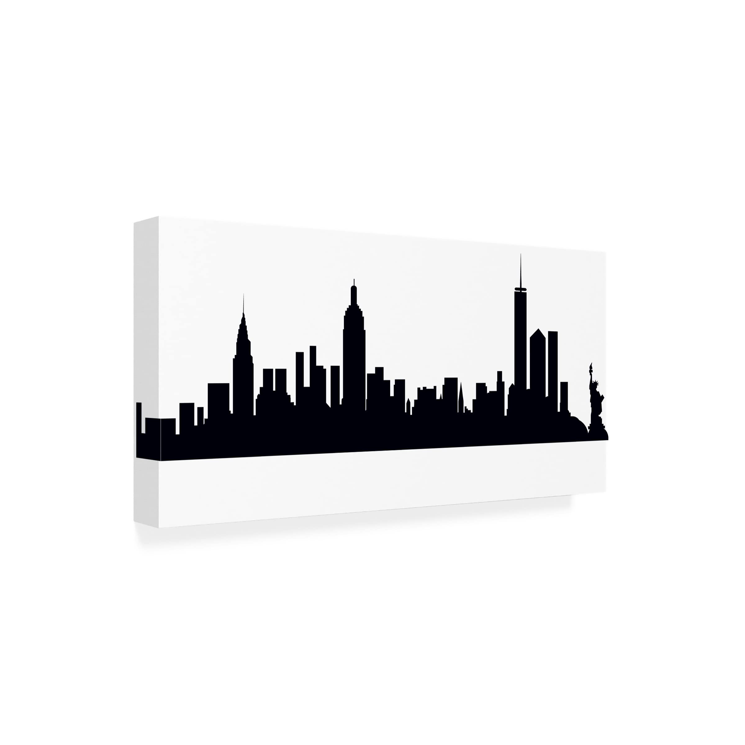 Trademark Fine Art 'New York' Canvas Wall Art Print by Marlene Watson - 24x47 Inches - Modern Cityscape Decor for Living Room, Office & Home