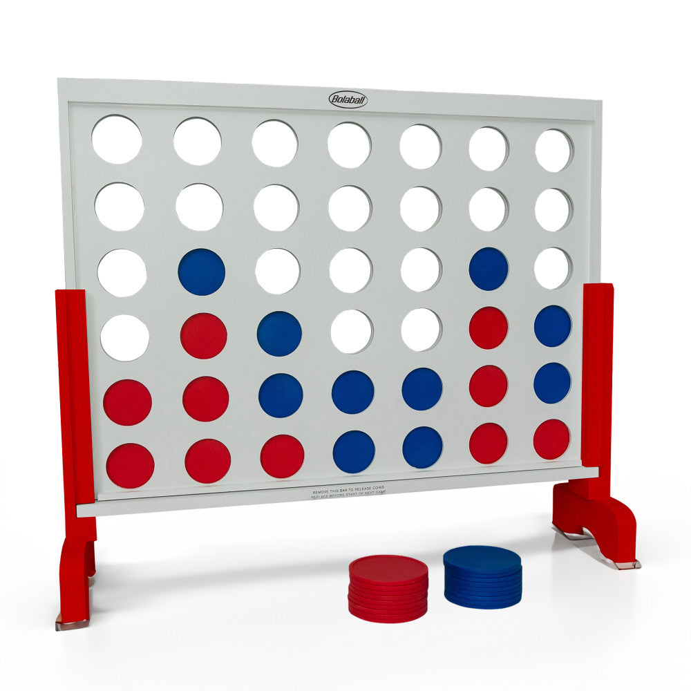 Bolaball Giant 4 In A Row Outdoor Game - 32x24 Inch White Connect Four Board Game for Family Fun | Perfect for Backyard Parties, Picnics & Beach Outings