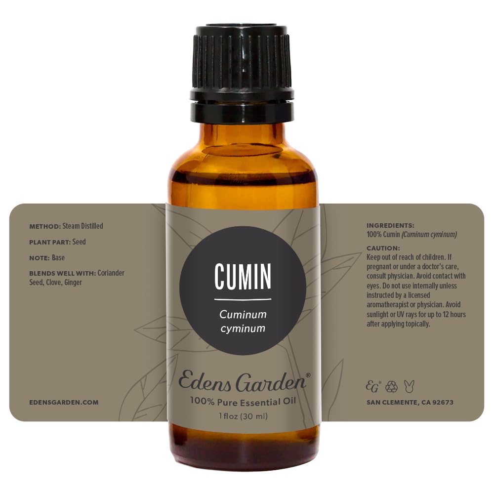 Edens Garden 100% Pure Cumin Essential Oil - Undiluted, Natural & Therapeutic Grade for Aromatherapy, Diffusers, Candles, Laundry & Humidifiers | 30ml (1 fl oz) for Relaxation, Stress Relief & Home Fragrance