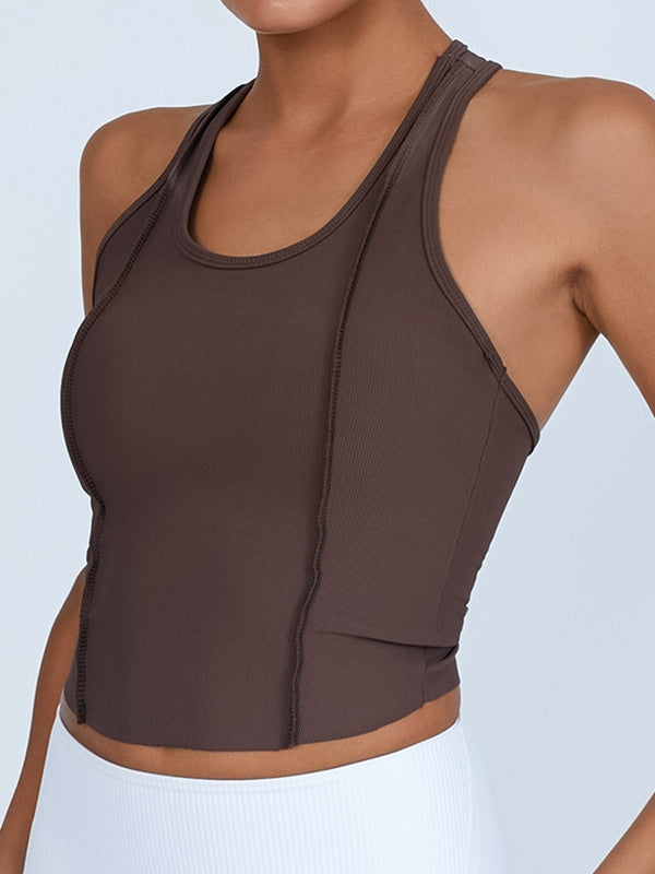 ZASUWA Women's U Neck Backless Tank Top - Sexy Sleeveless Cami for Summer, Beach, and Party Wear