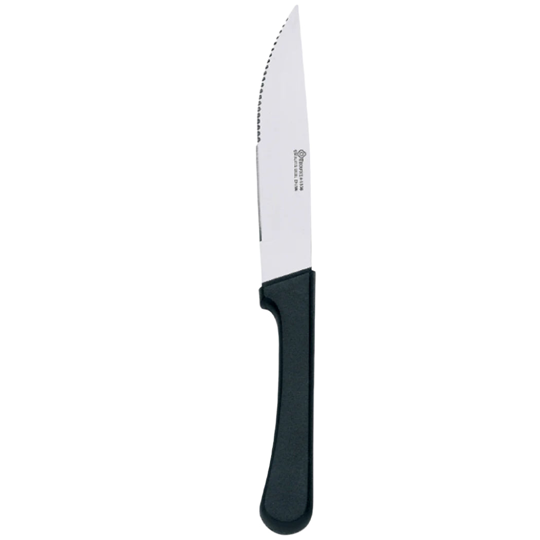 Premium Browne Omaha 10 Steak Knife Set - 12-Piece Case with Sharp Pointed Tip & Ergonomic Black Handle - Perfect for Steakhouse, BBQ, and Fine Dining at Home