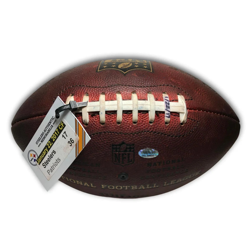 Authentic Game Used Steelers vs Patriots 2017 AFC Championship Football - January 22, 2017 - Includes Team COA | NFL Collectibles, Sports Memorabilia, Football Fan Gifts