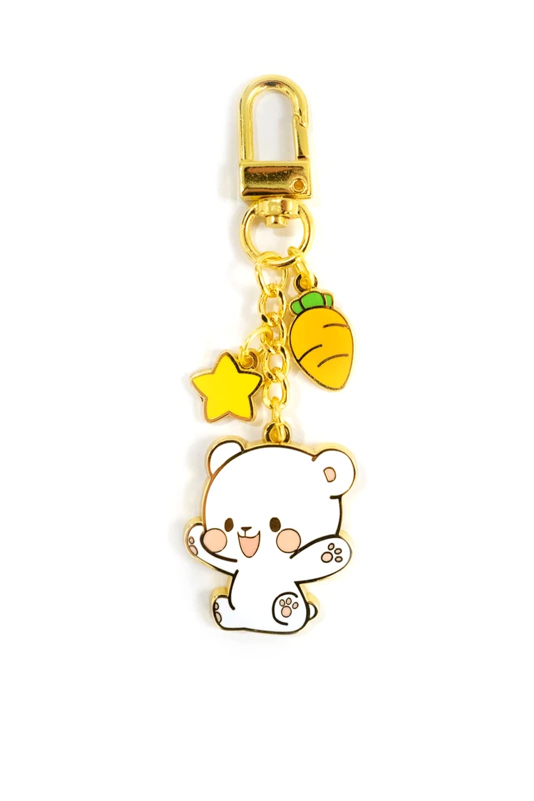Cute Milk Mocha Bear Enamel Keychain - Durable Metal Key Ring for Handbags, Purses, Backpacks & Belts - Perfect Gift for Friends & Key Accessories for Everyday Use