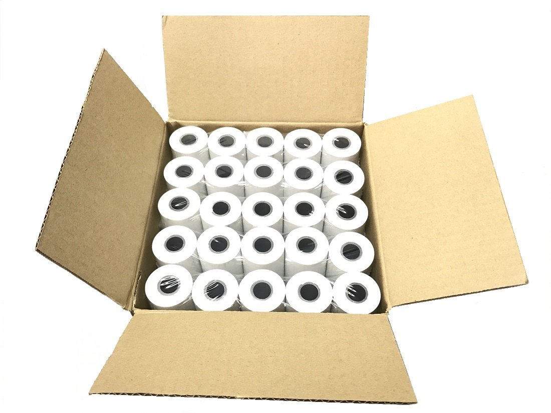 PRN FR214X50X200 Thermal Paper Rolls - 200 Pack, White - Perfect for Receipt Printing in Retail, Restaurants & POS Systems