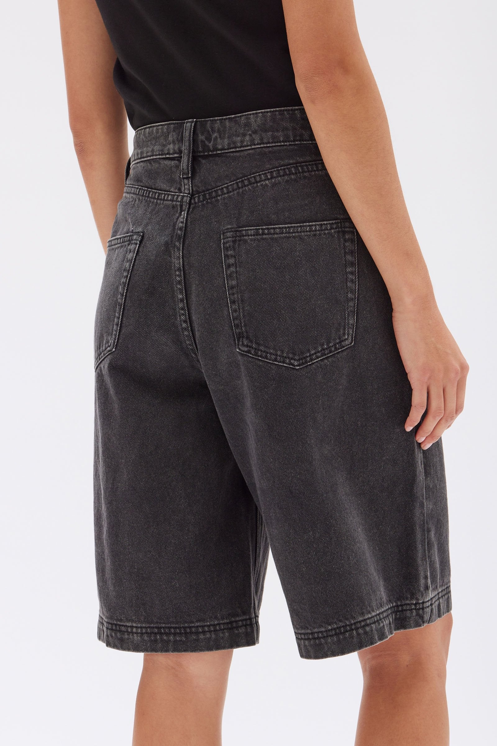 Stylish Slack Pleat Denim Shorts for Women - Comfortable High Waisted Stretch Denim Shorts for Casual Wear, Summer Outfits & Street Style Fashion