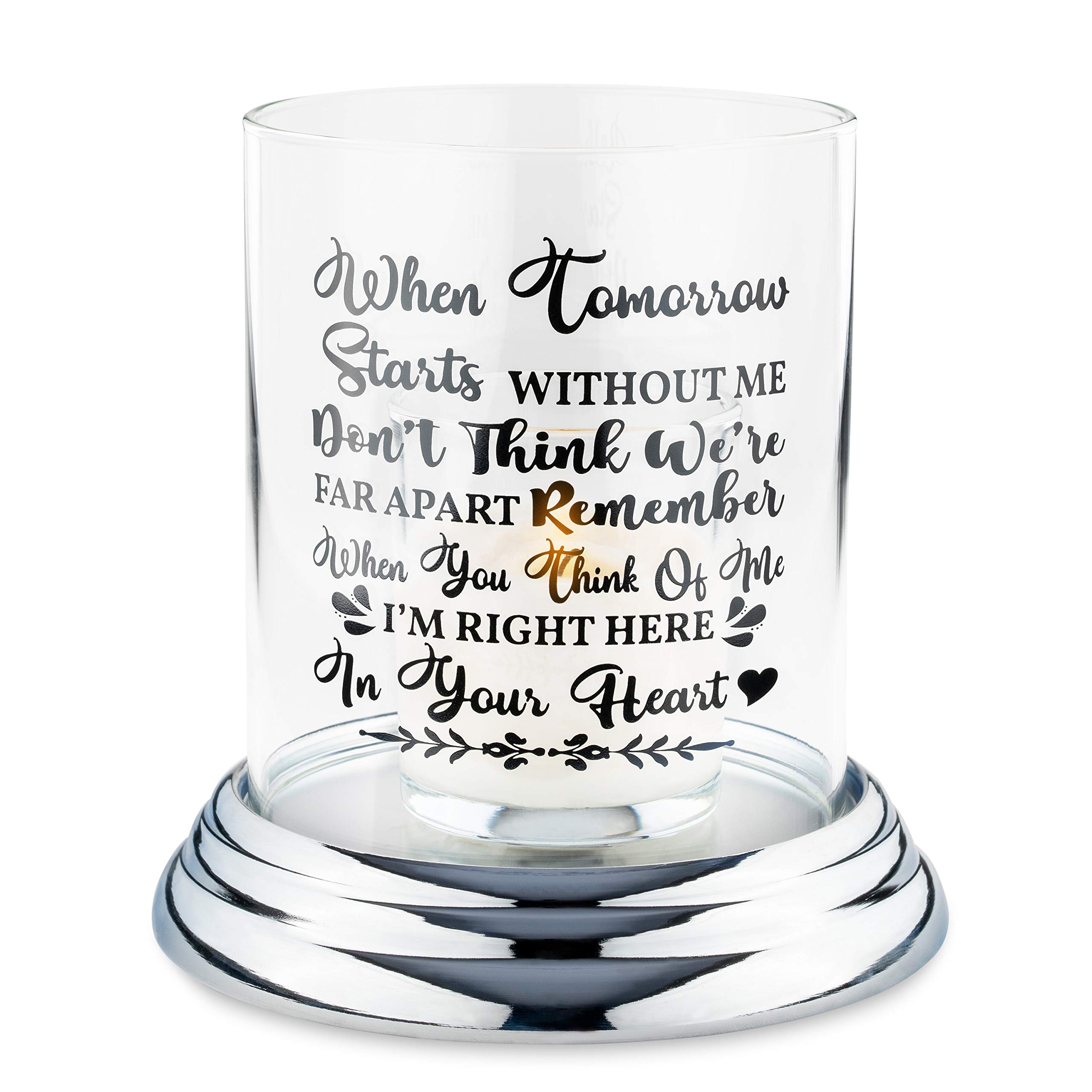 Memorial Candle Holder for Sympathy Gifts - Bereavement Candles for Loss of Loved One, Glass Memory Candle Holder for Condolences - Thoughtful Memorial Gifts for Family or Friends - Perfect for Funerals, Memorial Services & Comforting Grieving Loved Ones