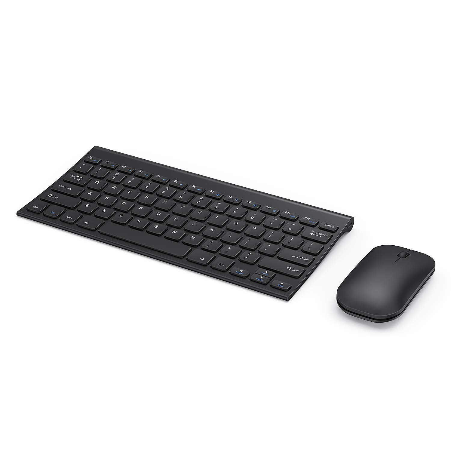 Seenda Rechargeable Wireless Keyboard and Mouse Combo - Ultra Slim Compact Design with Long Battery Life for Windows Laptops (Black) | Perfect for Home Office, Remote Work & Gaming Setups