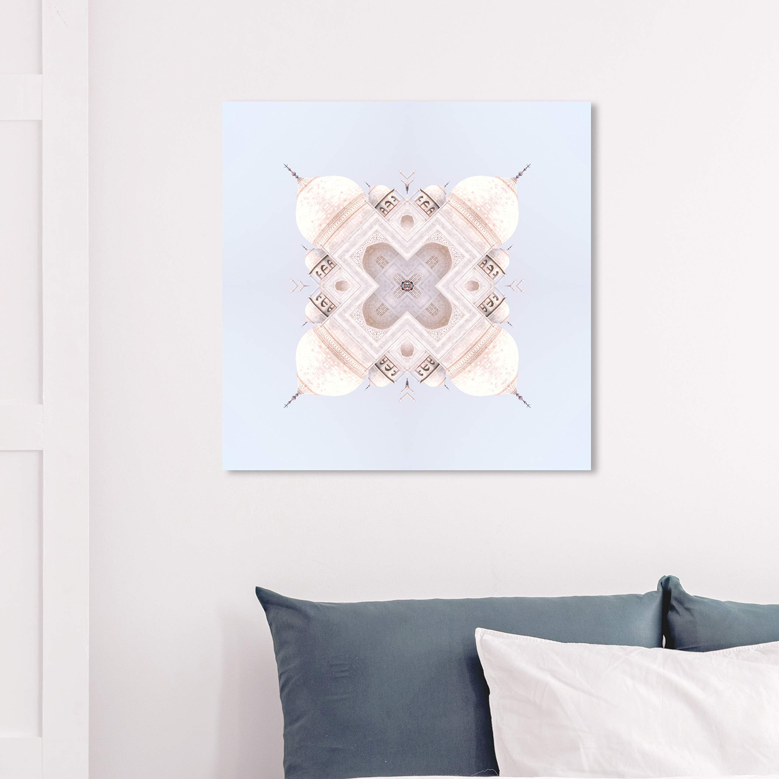Oliver Gal Artist Co. 'Kalei III' Asian Architecture Wall Art Canvas Print - 30x30 Inches Modern Home Decor in White & Blue - Perfect for Living Room, Bedroom or Office Wall Decor