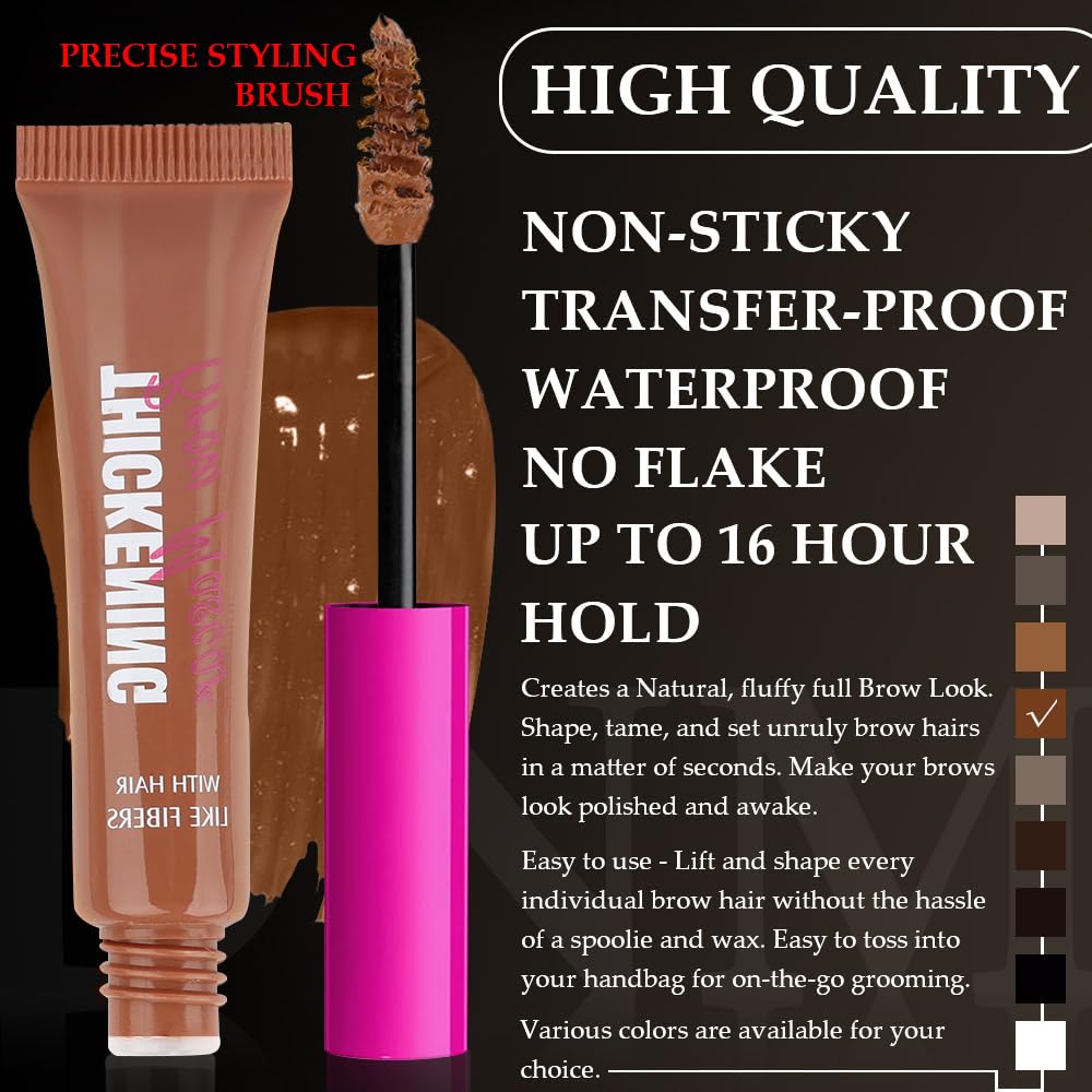 Kaely Thickening Brow Mascara - Waterproof Tinted Eyebrow Gel for Defined Brows, Vegan & Cruelty-Free Eyebrow Makeup (04 Rich Auburn) - Perfect for Everyday Wear, Special Occasions & Busy Lifestyles