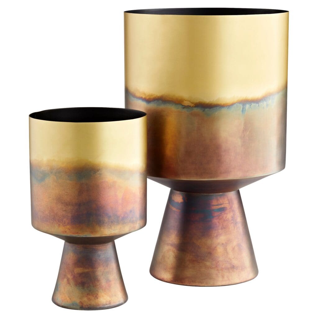 Cyan Design 11163 Rhizome #2 Gold Planter - Modern Indoor/Outdoor Flower Pot for Home Decor, Office, Garden & Patio