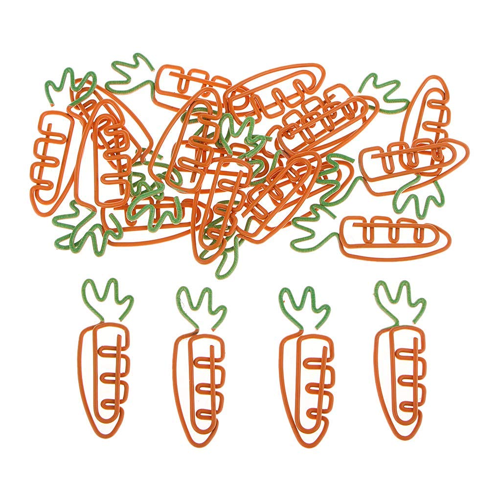 20pcs Carrot-Shaped Paper Clips - Fun Novelty Bookmarks for Office, School & Home Use - Cute Stationery Gift for Students & Teachers - Perfect for Organizing Notes, Marking Books & Adding Whimsy to Workspaces