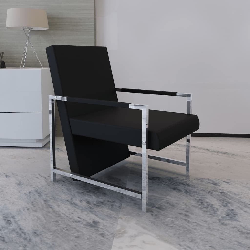 Comfortable Leisure Chair - Black Faux Leather Recliner Sofa for Living Room, Home Office & Home Theater | Ergonomic Cube Armchair with Adjustable Features | Perfect Gift for Relaxation & Entertainment Spaces