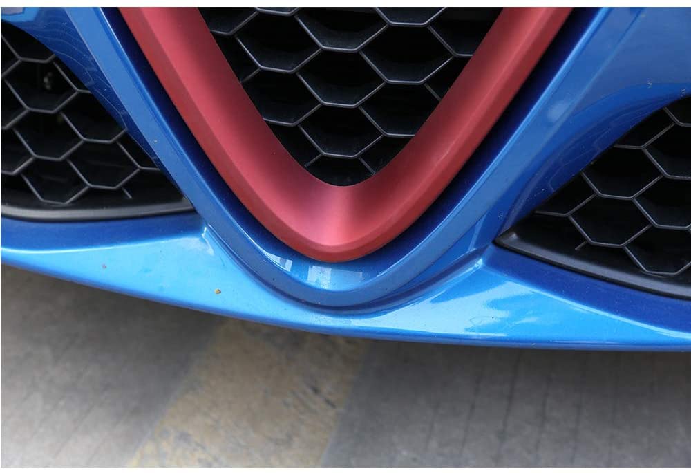 Alfa Romeo Giulia 2017-2019 Front Grille Trim - Frosted Red ABS Plastic Grill Frame (Excluding Stelvio & Quadrifoglio Models) | Style 2 | Perfect for Car Customization & Exterior Upgrades