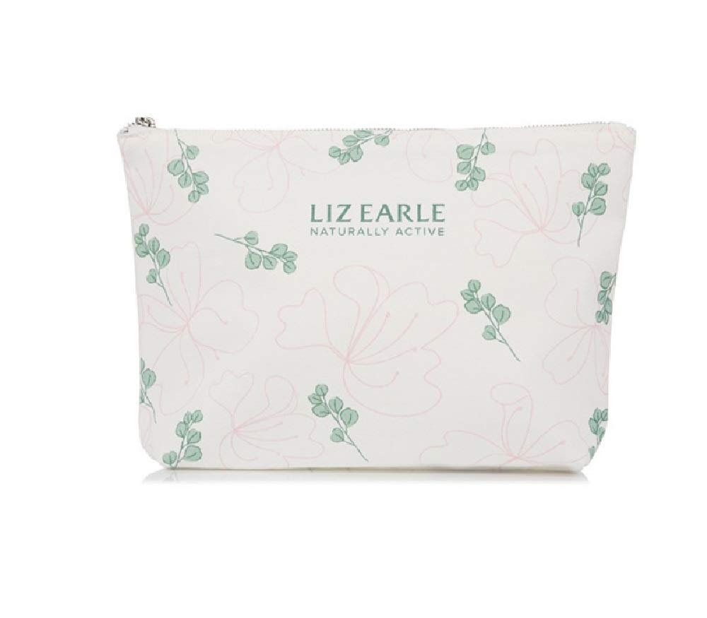 Liz Earle Limited Edition Makeup & Toiletry Bag - Pink & Sage Green Travel Cosmetic Organizer | Perfect for Travel, Gym, or Daily Essentials Storage