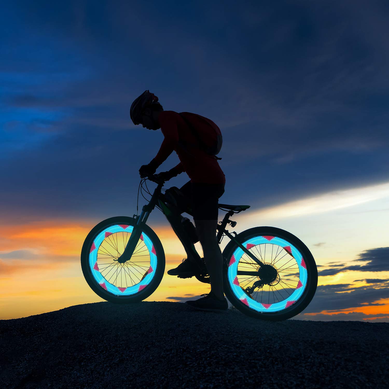 LED Waterproof Bike Wheel Lights - 30 Color Changing Patterns, Auto On/Off Safety Spoke Lights for Mountain/Road/Hybrid/Folding Bicycles | Perfect for Night Riding, Commuting & Cycling Safety