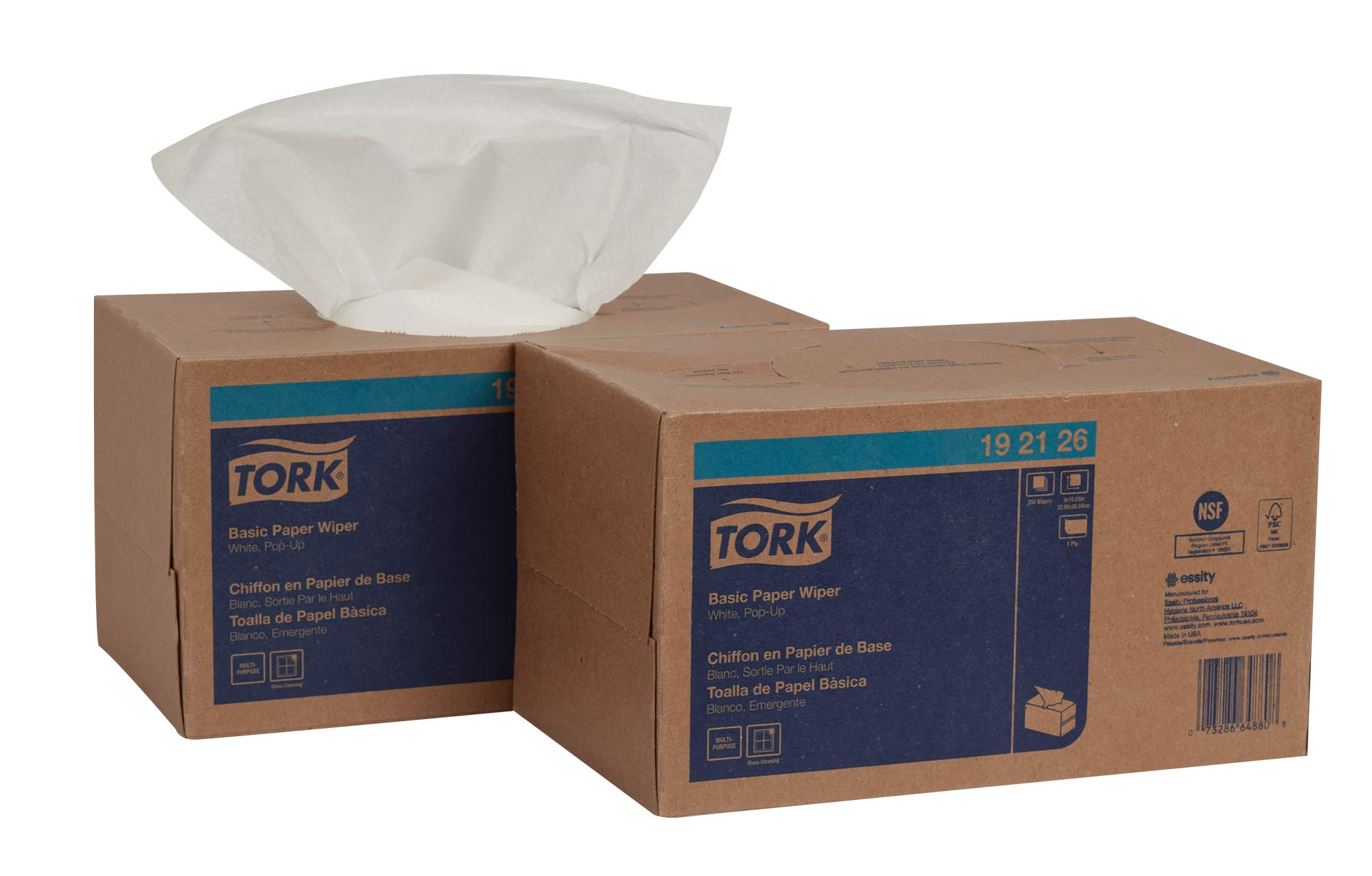 Tork Basic Paper Wiper Pop-Up Box | Premium Disposable Paper Towels for Kitchen, Bathroom & Office Cleaning | Bulk Paper Towel Dispenser for Home & Commercial Use