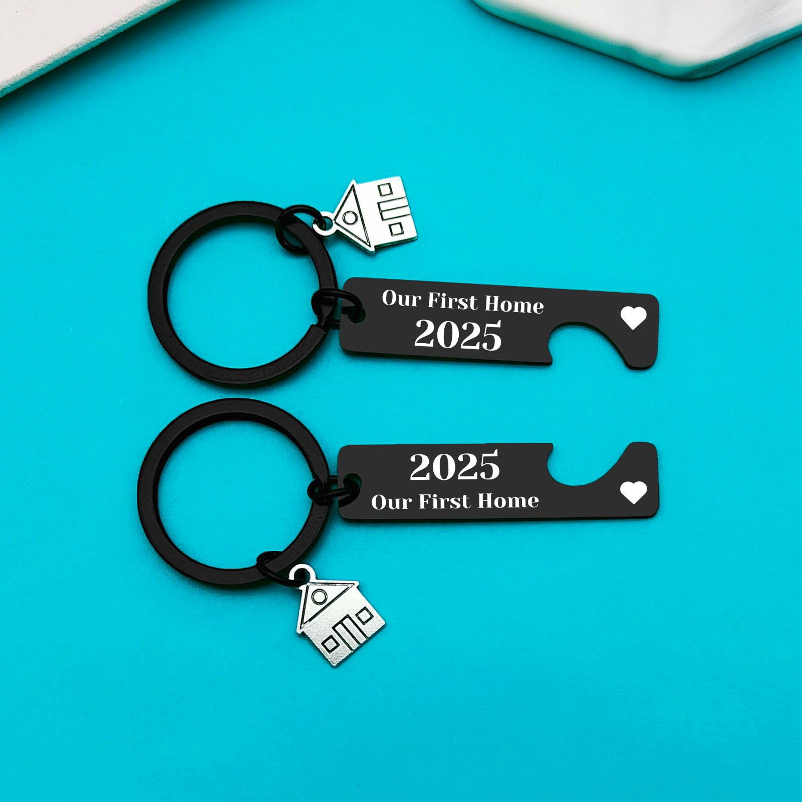 Our First Home Keychain - Personalized Housewarming Gift for Couples & New Homeowners - Perfect for House Keys, New Home Celebrations & Moving In Gifts
