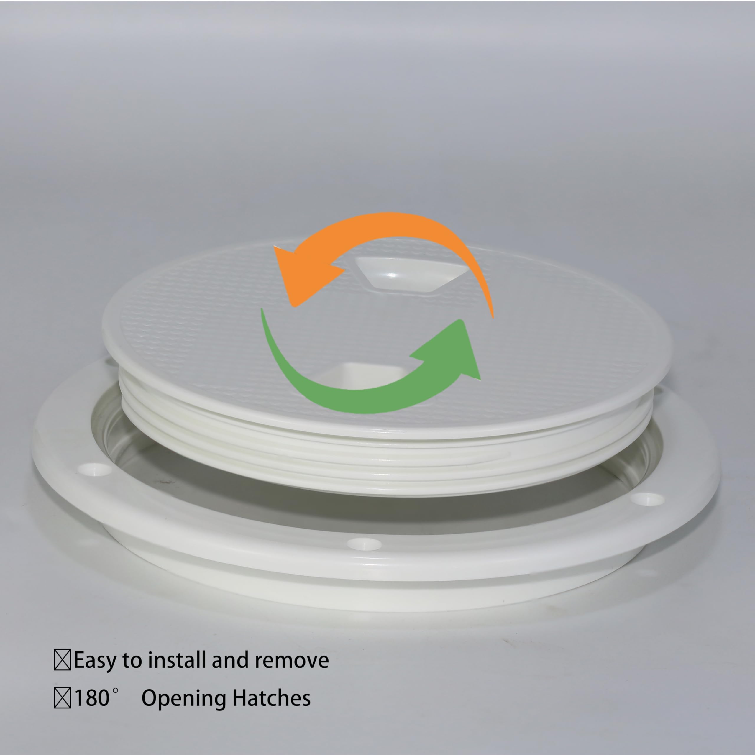 PLOOTA Marine Boat Round Deck Hatch Cover - Non-Slip Waterproof Inspection Plate Access for Kayak, Yacht, Sailboat - Detachable Water-Tight Lid with Screws Included - Perfect for Marine Maintenance & Storage Access