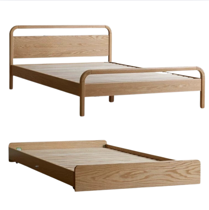 Natural Wood Color / Mother child trailer bed