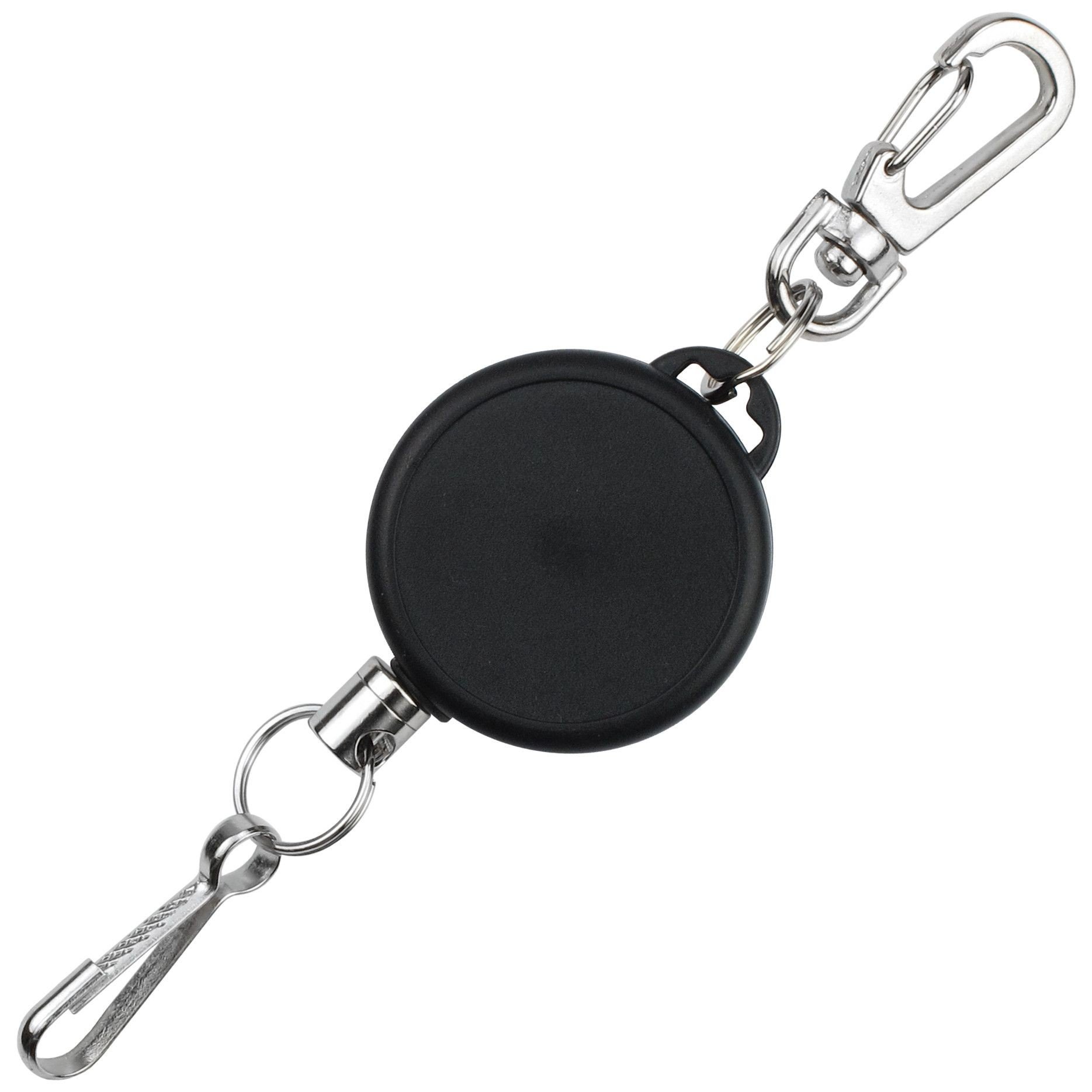 100 Pack Heavy Duty Retractable Badge Reel with Metal Carabiner Clip - ID Holder for Ski Pass, Sport Lift Tickets & Keychains - Perfect for Coats, Belts & Pants Loops - Workplace, Events & Outdoor Activities
