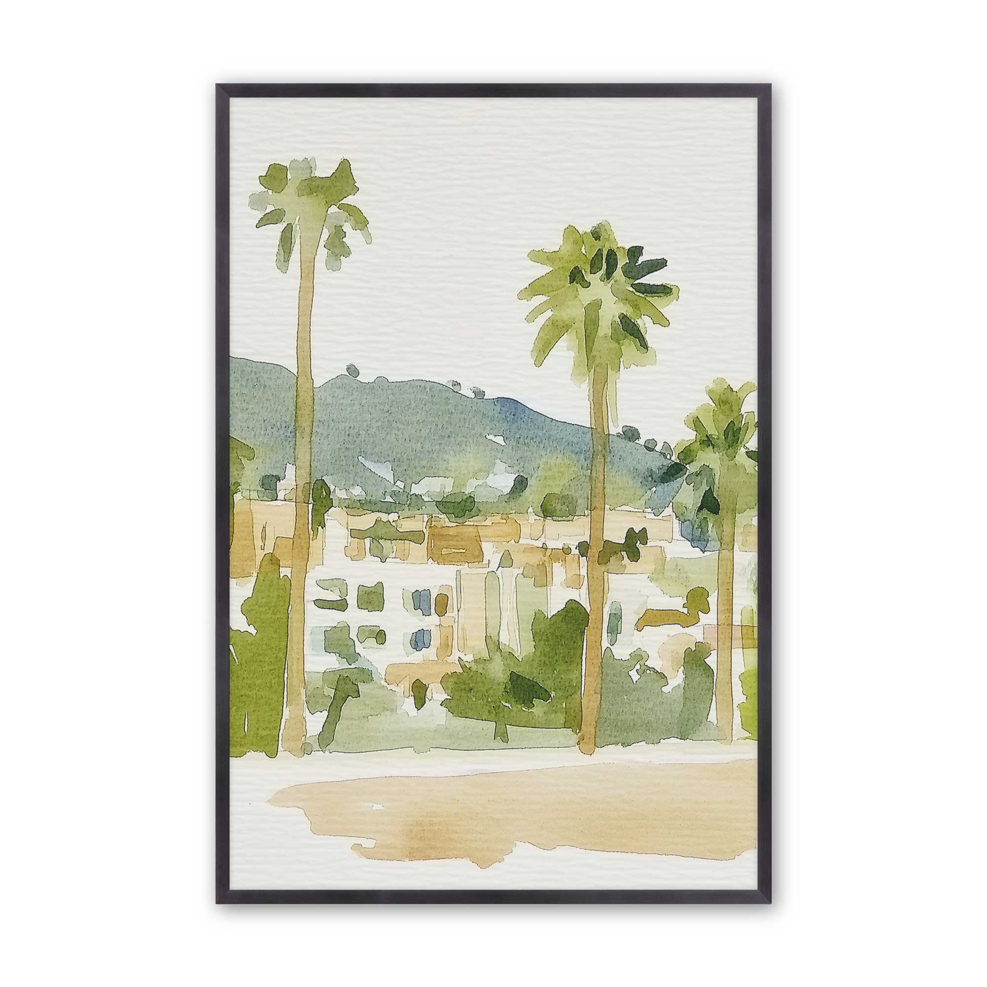 Desert Palms and Villas III Print - Stunning Landscape Wall Art for Home & Office Decor | Perfect for Living Room, Bedroom, or Office Wall Decorations