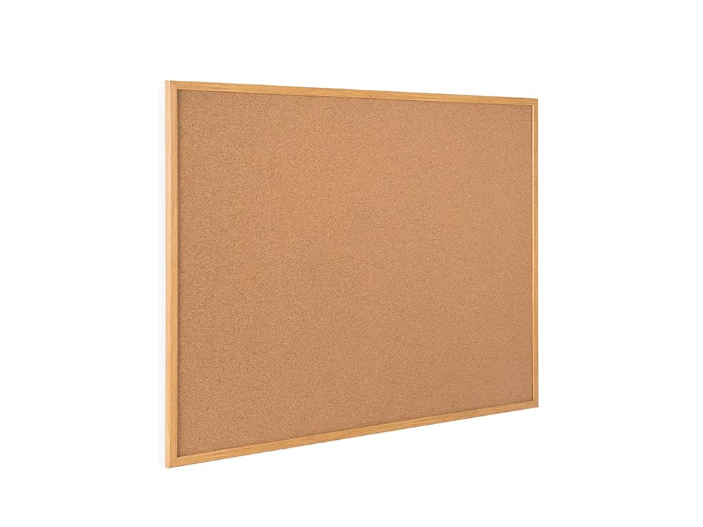 Premium Oak Framed Cork Bulletin Board 48