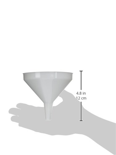 Winco 5.25-Inch White Plastic Funnel - Medium Size for Kitchen, Automotive & DIY Projects | Durable Liquid Transfer Tool for Cooking, Oil Changes & Home Brewing
