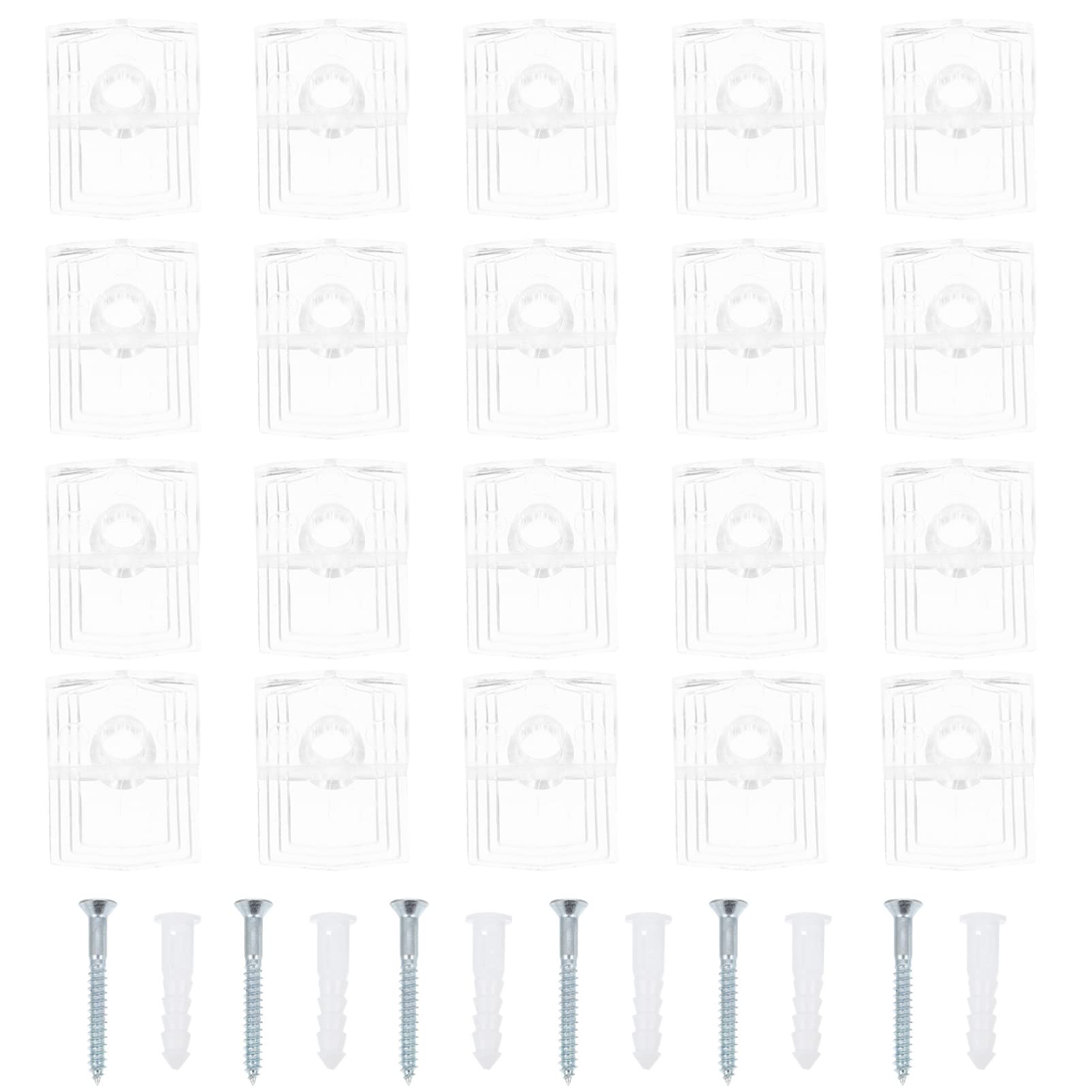 DOITOOL 30 Sets Crystal Clear Mirror Holder Clips Kit - Heavy Duty Glass Retainer Clips for Hanging Mirrors, Box Doors, Wardrobes & Shelves with Screws (Perfect for Bathroom, Bedroom & Home Decor)