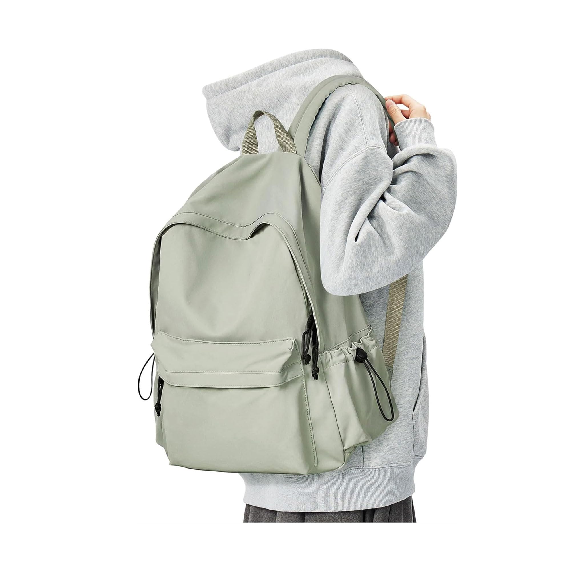 BJLFS Water Resistant School Backpack for Teens - Lightweight Green Book Bag for Middle & High School Girls & Boys | Perfect for Daily Use, Travel & Outdoor Activities