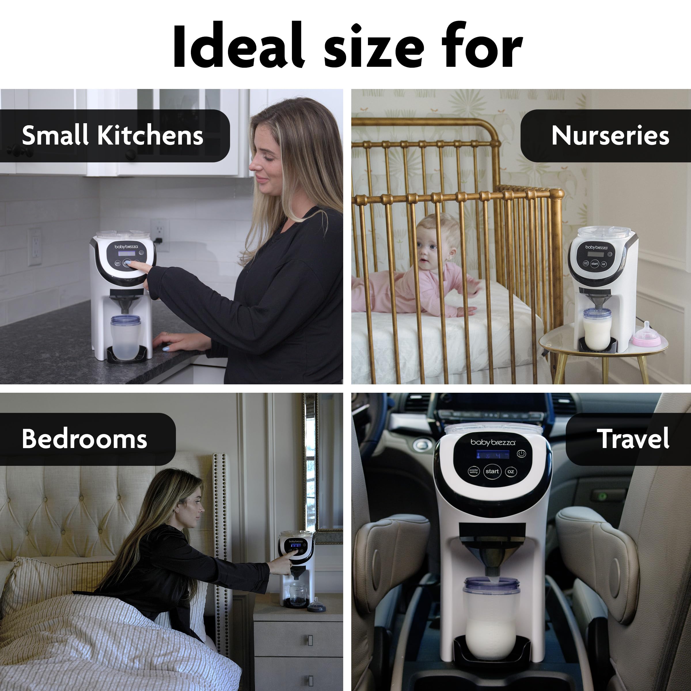 Baby Brezza Formula Pro Mini Portable Baby Formula Mixer Machine - Compact & Travel-Friendly for Small Spaces - Perfect Bottle Maker for Infants On The Go (White) - Ideal for Home, Travel, Daycare & Quick Feeding