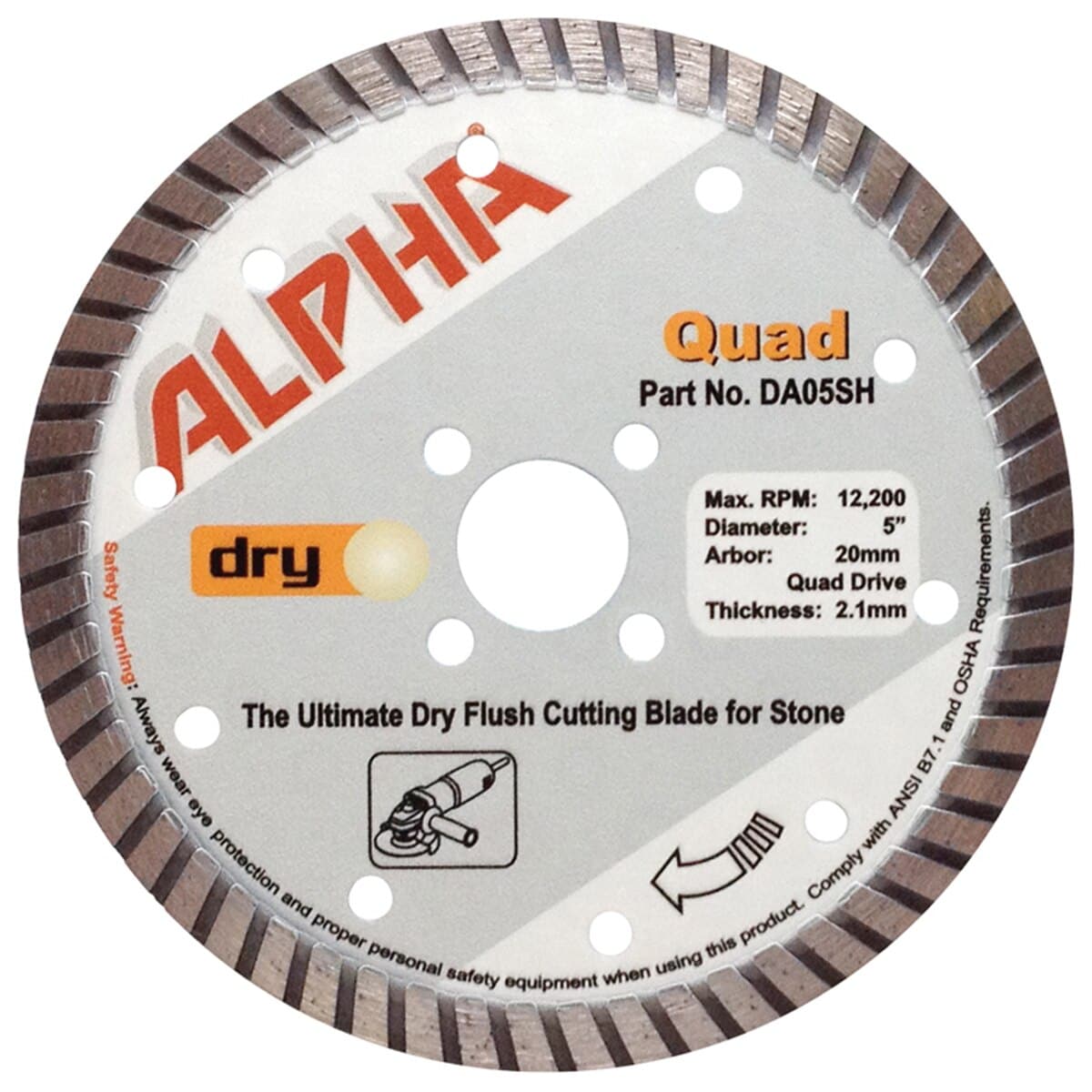 Alpha Quad Turbo Diamond Blade - Premium Cutting Tool for Tile, Concrete & Masonry - Perfect for DIY & Professional Construction Projects