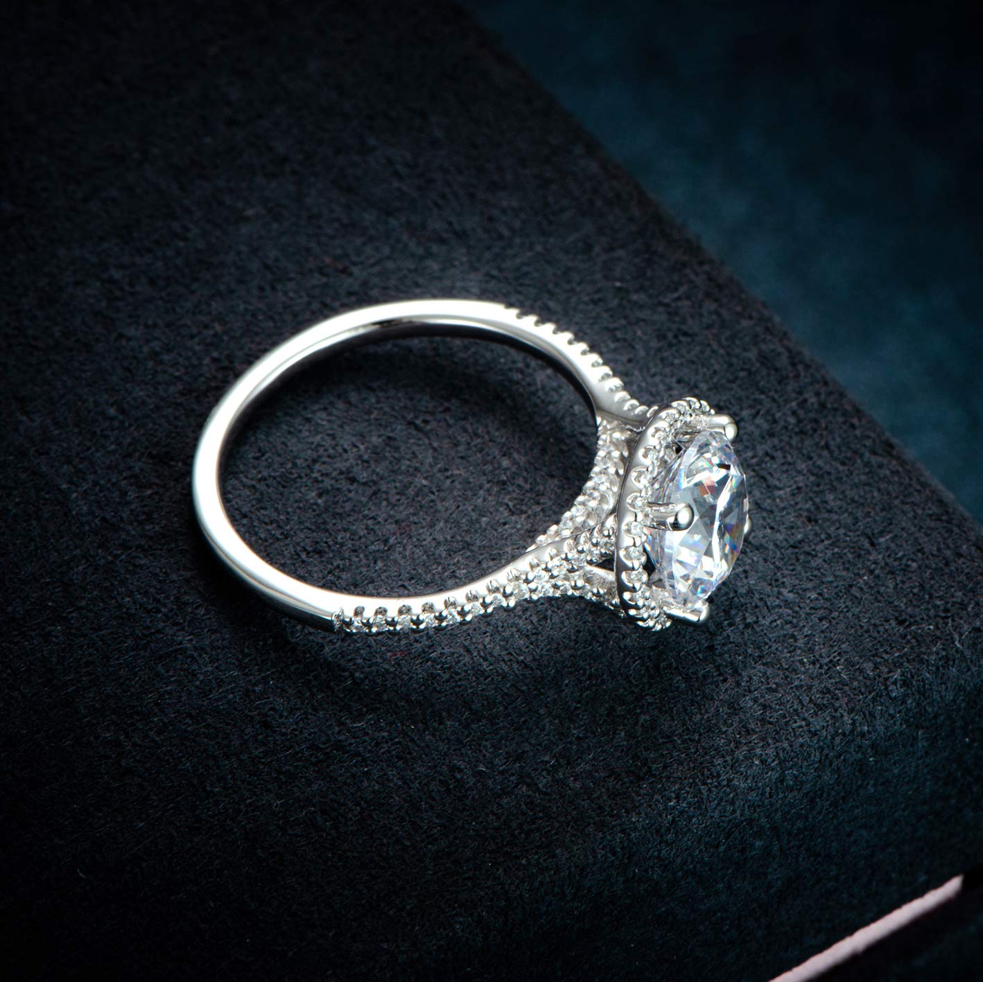 14K Solid Gold Moissanite Engagement Ring for Women - 2ct Round Cut Diamond Alternative, Durable & Hypoallergenic Wedding Band (Perfect for Proposals, Anniversaries, Valentine's Day Gifts)
