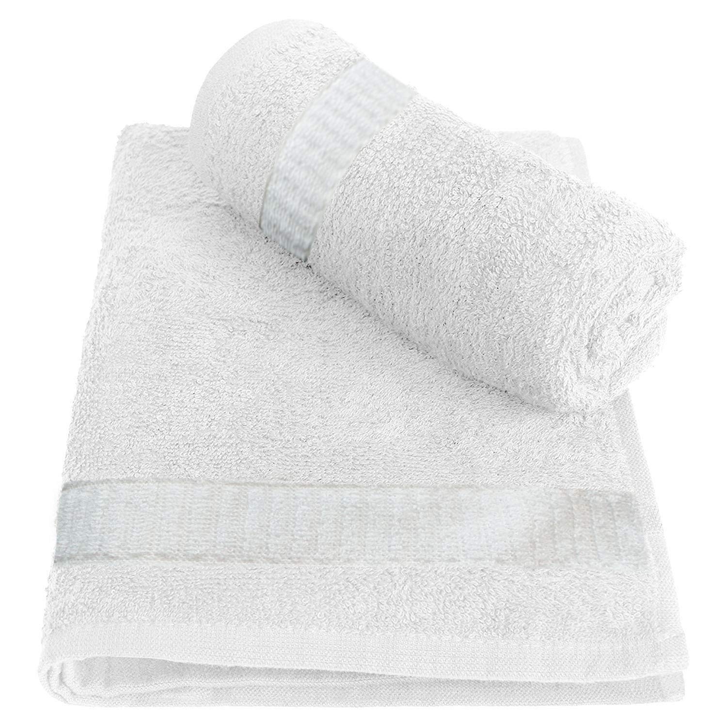 Kuber Industries 2-Pack Premium 400 GSM Cotton Face Towels 14x21 Inches (White) - Soft & Absorbent for Skincare, Makeup Removal & Daily Use - CTKTC8593