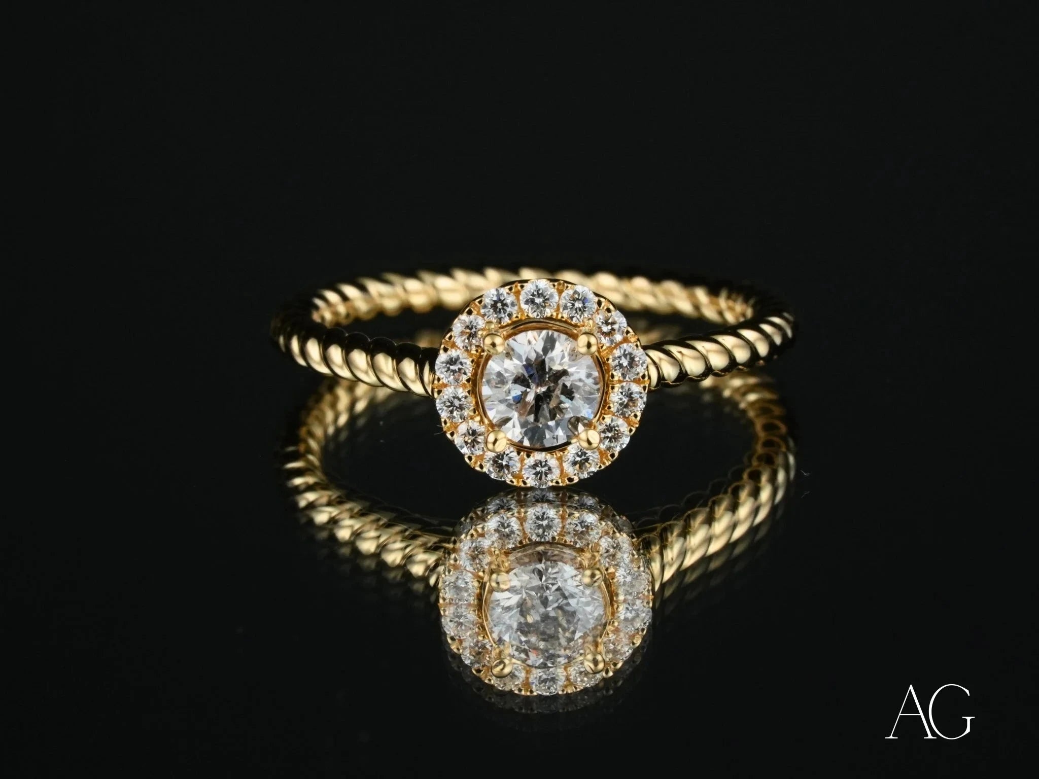 Twist of Grace Engagement Ring - Elegant Diamond Wedding Band for Women - Perfect for Proposals, Anniversaries & Romantic Occasions