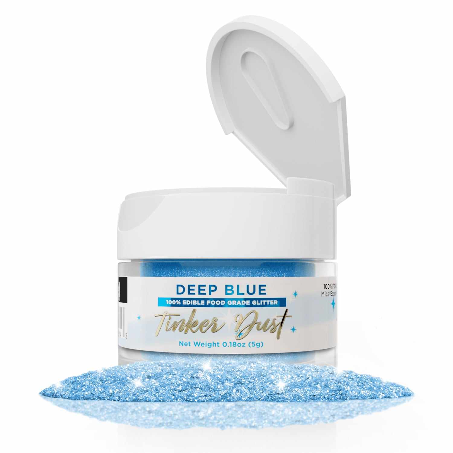 Deep Blue Edible Glitter for Baking & Cake Decorating - Tinker Dust® 5g Food Grade Sparkle Dust | Perfect for Cupcakes, Cookies, Cocktails & DIY Crafts