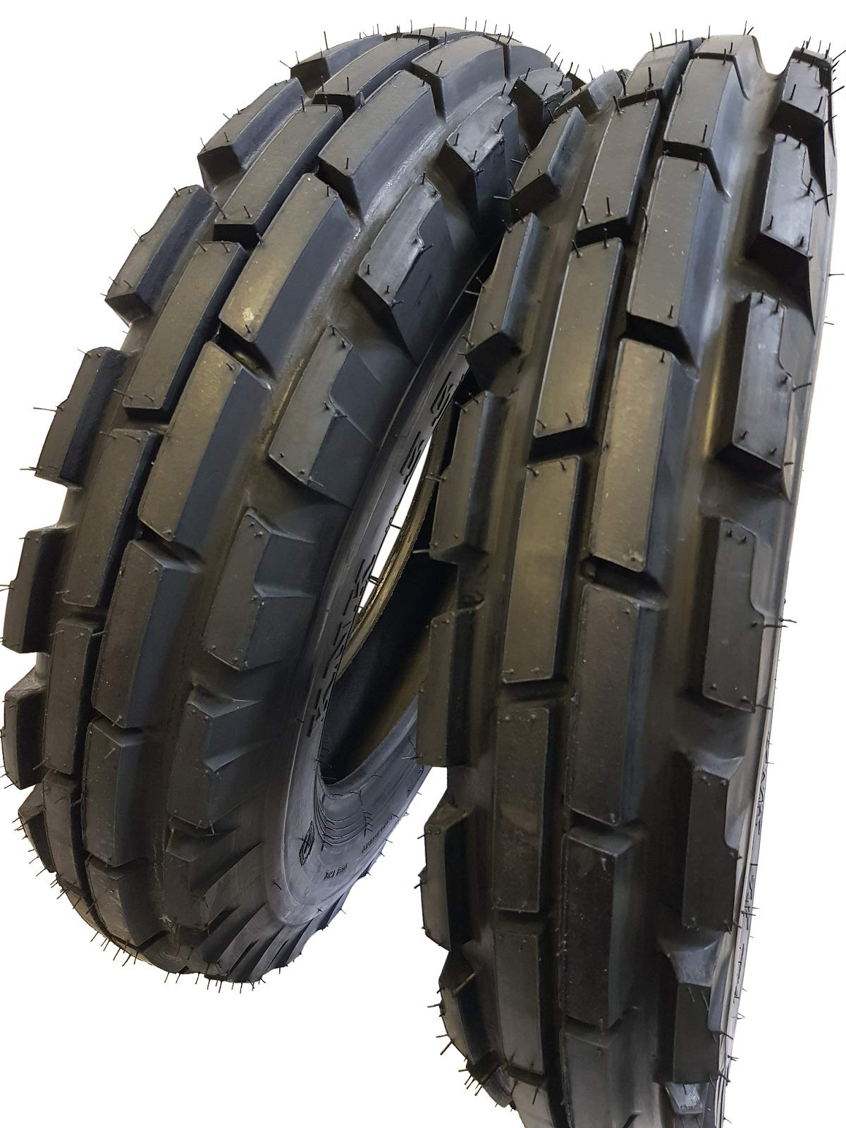 6.50-16 8 Ply Road Crew KNK33 Tractor Tires (Set of 2 Tires + 2 Tubes) - Heavy Duty 3-Rib Farm Tires for Tractors, Trailers & Agricultural Equipment - 6.50x16 Size for Optimal Traction in Fields & Rough Terrain