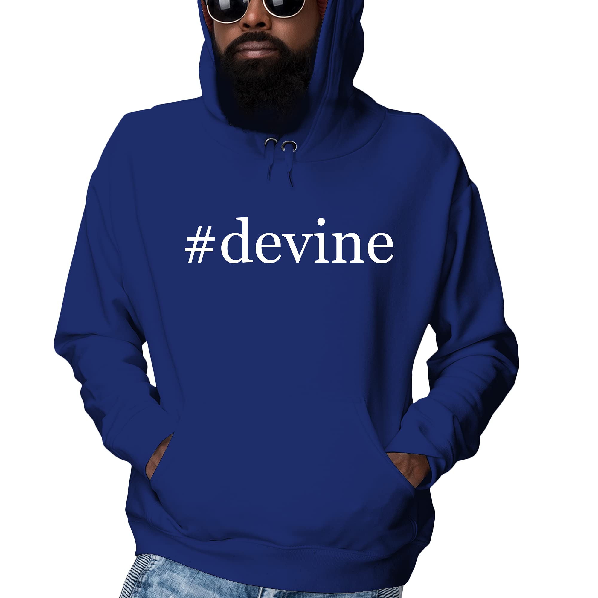 #Devine Men's Ultra Soft Hashtag Hoodie Sweatshirt - Cozy Pullover for Casual Wear, Street Style & Lounge Comfort