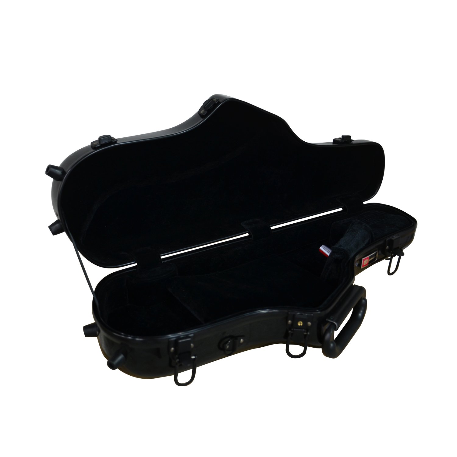 Premium Crossrock Alto Saxophone Hard Case - Durable Fiberglass Hardshell with Adjustable Backpack Straps | Black | Perfect for School Bands, Professional Musicians & Travel Protection