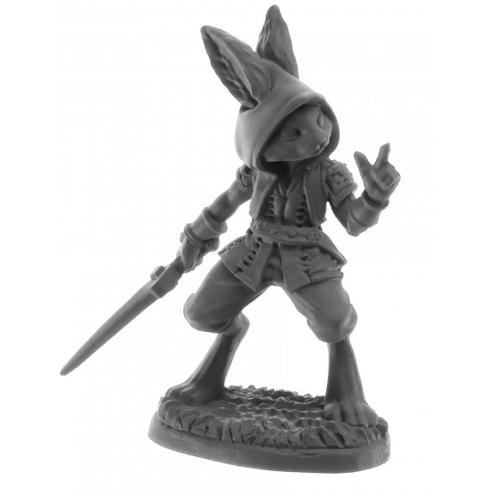 Reaper Rask Male Harefolk Miniature Figure - 25mm Heroic Scale Bones USA Miniatures for Tabletop RPG, D&D, and Wargaming Scenes