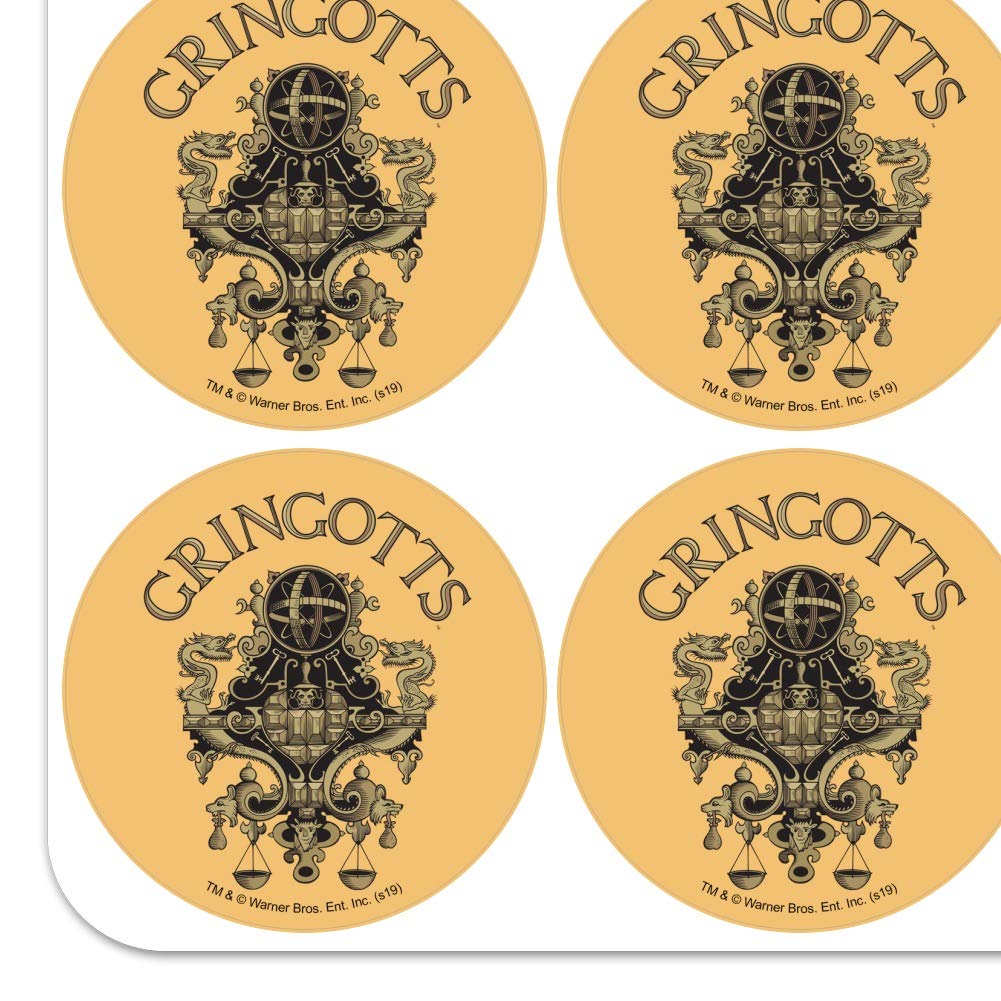 Harry Potter Gringotts Bank Logo 1 Inch Clear Stickers for Planners, Calendars, Scrapbooking & DIY Crafts - Perfect for Journaling, Bullet Journals, and Gift Decoration