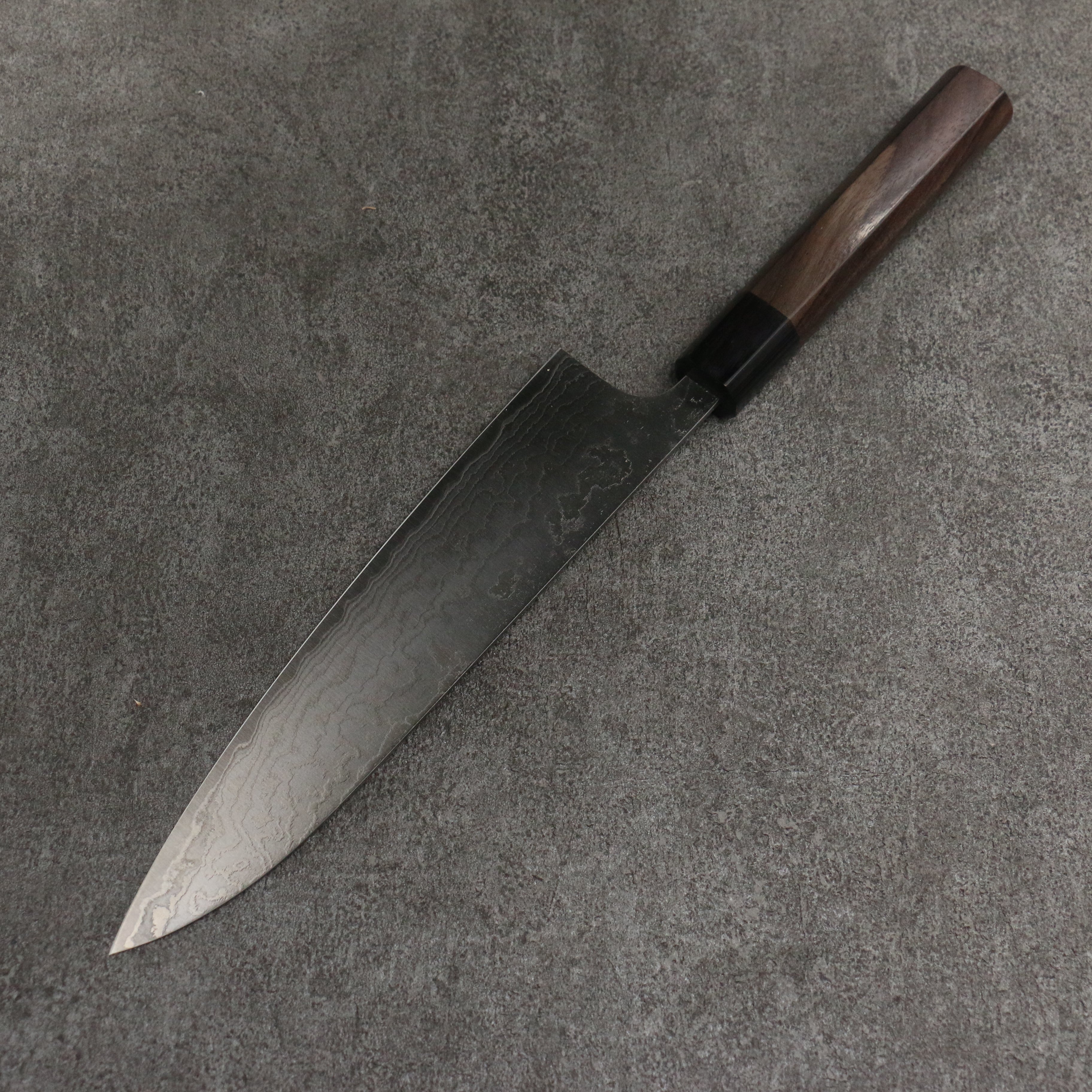 Premium Nao Yamamoto SG2 Damascus Gyuto Knife 210mm - Handcrafted Japanese Chef Knife with Rosewood Handle & Black Pakka Wood Ferrule - Perfect for Sushi, Meat Slicing & Professional Kitchen Use